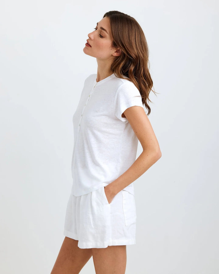 SHORT SLEEVE PLACKET PULLOVER - BELLA DAHL