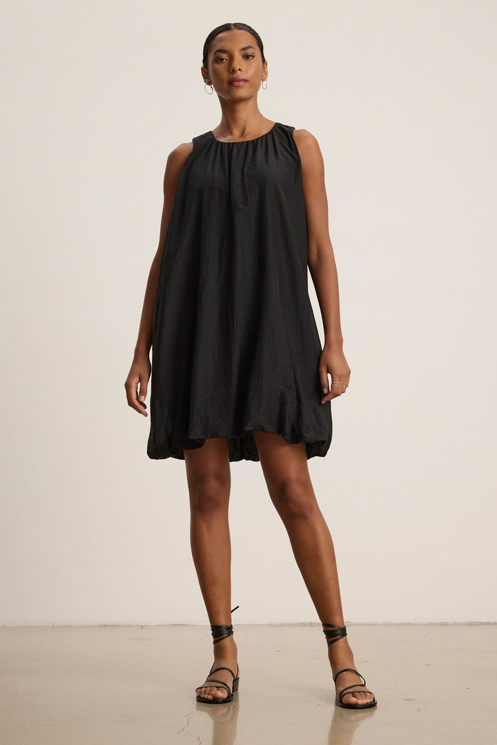 MARGOT SILK COTTON VOILE DRESS - VELVET