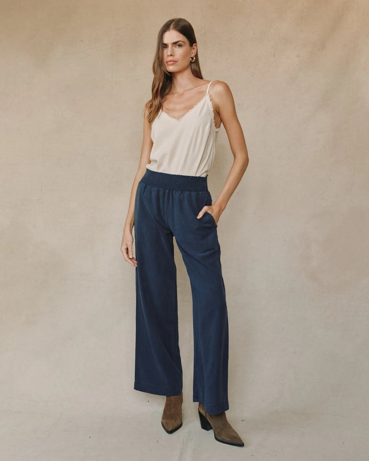 SMOCKED WAIST WIDE LEG (ENDLESS SEA) - BELLA DAHL