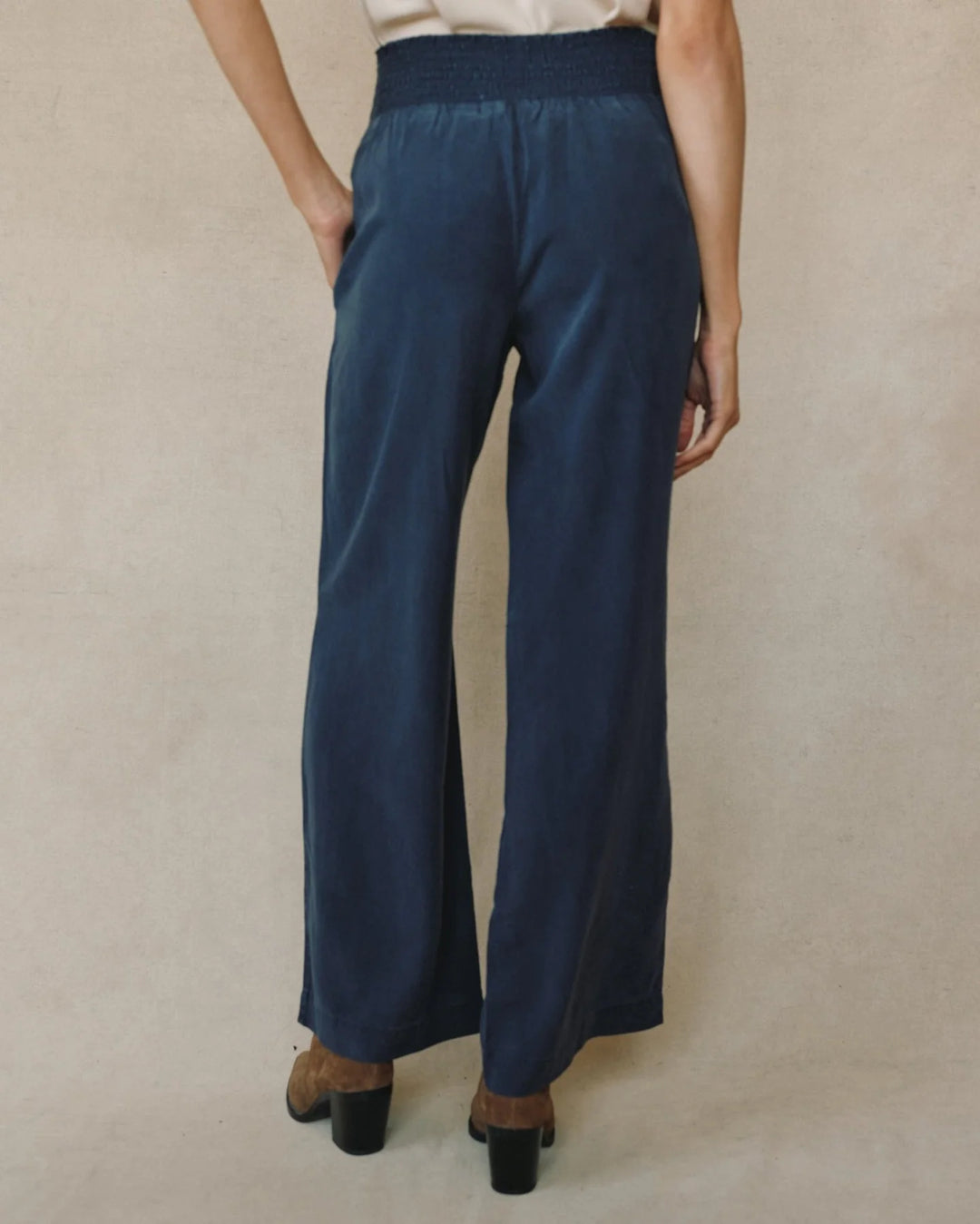 SMOCKED WAIST WIDE LEG (ENDLESS SEA) - BELLA DAHL