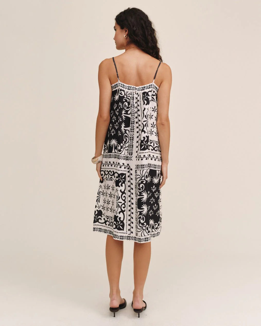 SPAGHETTI STRAP MIDI DRESS (TROPICAL BANDANA PRINT) - BELLA DAHL