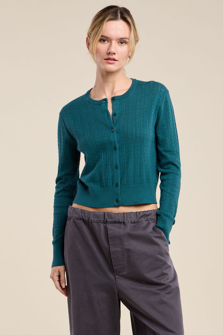 LAVINA COTTON CASHMERE SWEATER (TEAL) - VELVET