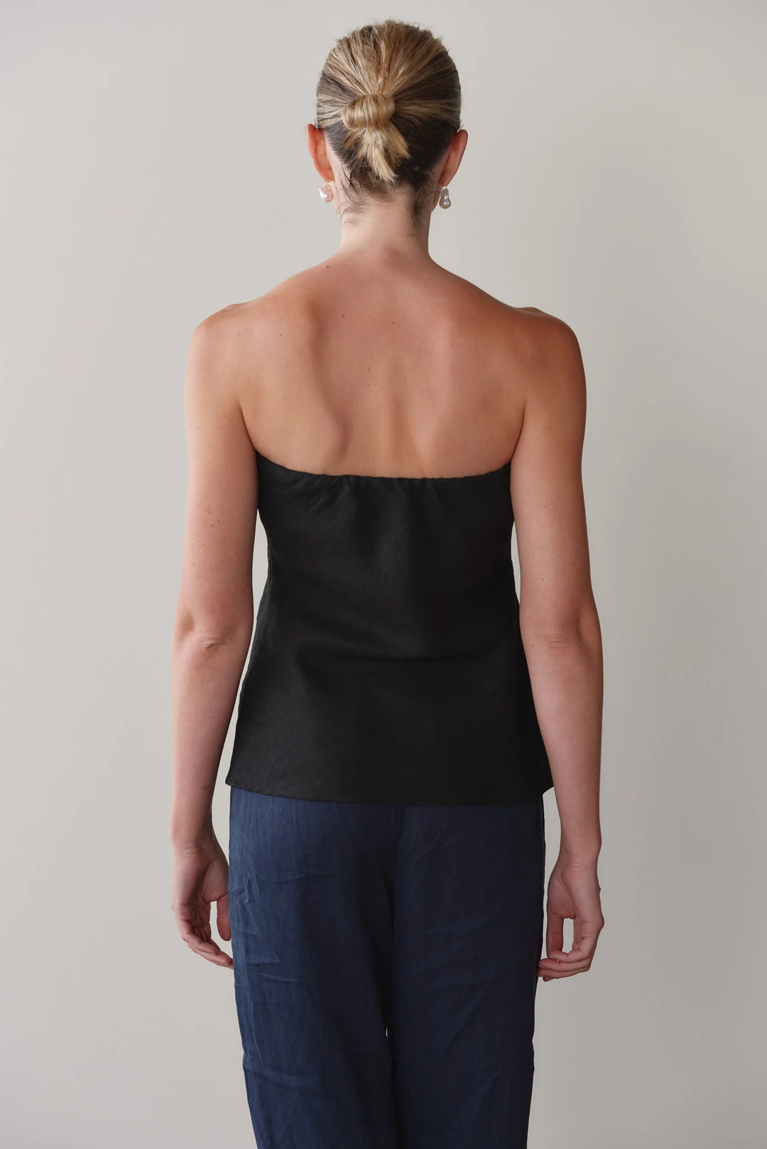 THE LINEN TUBE TOP (JET) - DONNI