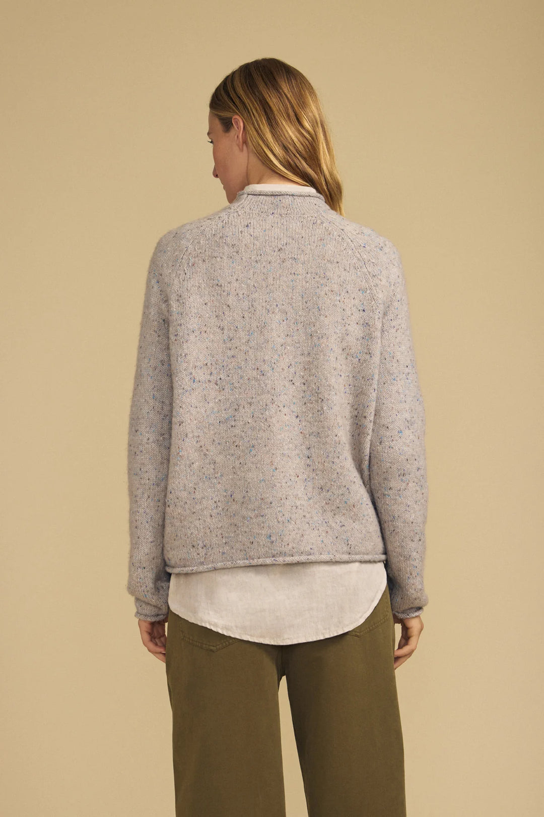 JOELLE TWEED KNIT SWEATER (OAT) - VELVET
