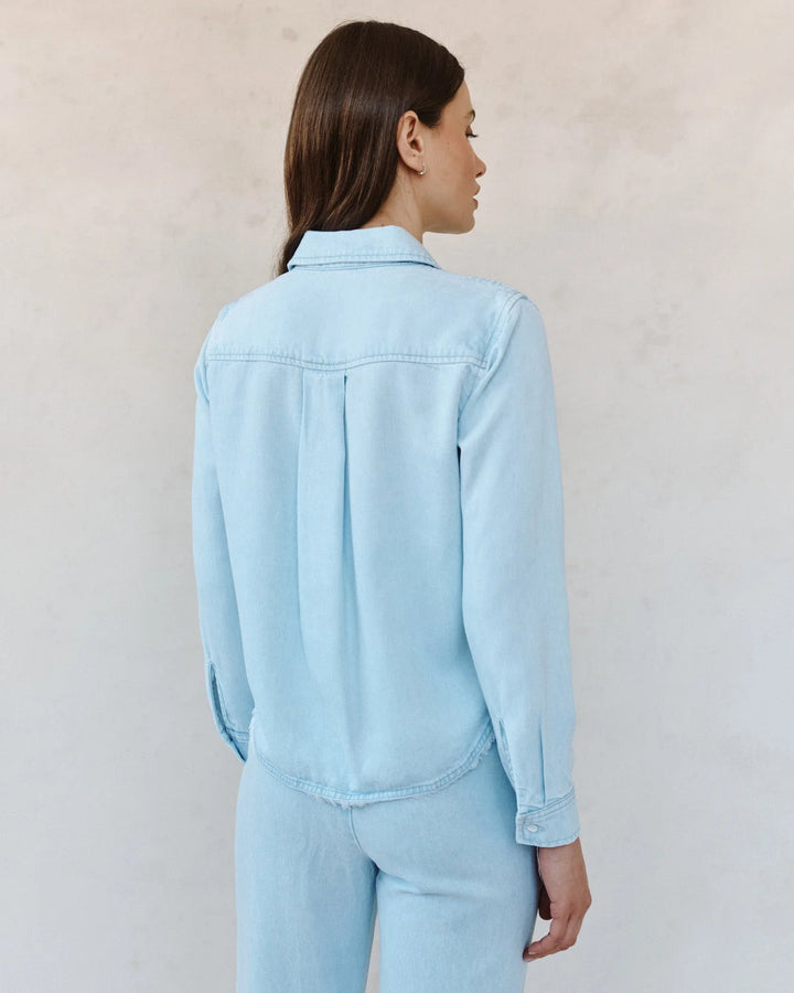 TWO POCKET FRAY HEM SHIRT (COASTAL FADE WASH) - BELLA DAHL