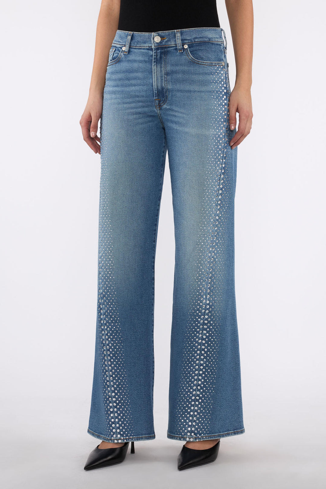 CRYSTAL EMBELLISHED TWISTED LOTTA (LOVE SOUL) - 7 FOR ALL MANKIND