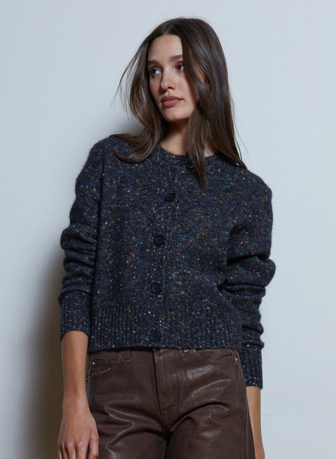 CROPPED GALAXY CARDIGAN (NIGHT) - AUTUMN CASHMERE