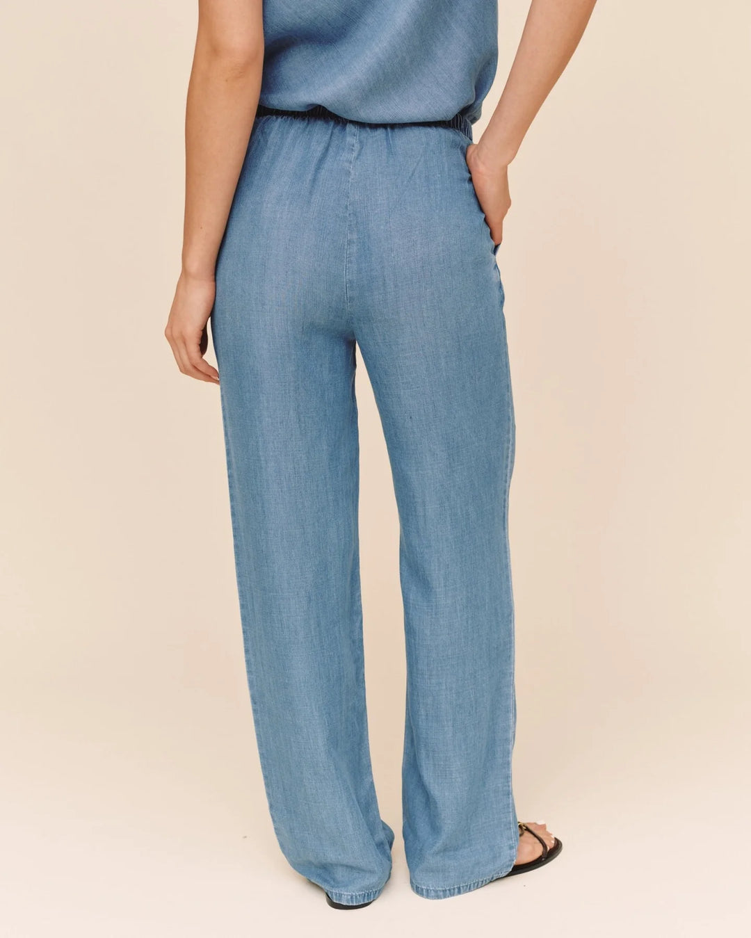 WIDE LEG DRAWSTRING PANT (INDIGO HARBOR WASH) - BELLA DAHL