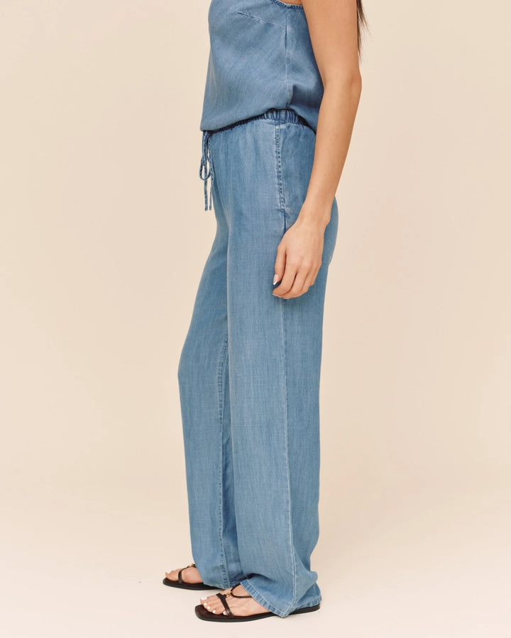 WIDE LEG DRAWSTRING PANT (INDIGO HARBOR WASH) - BELLA DAHL