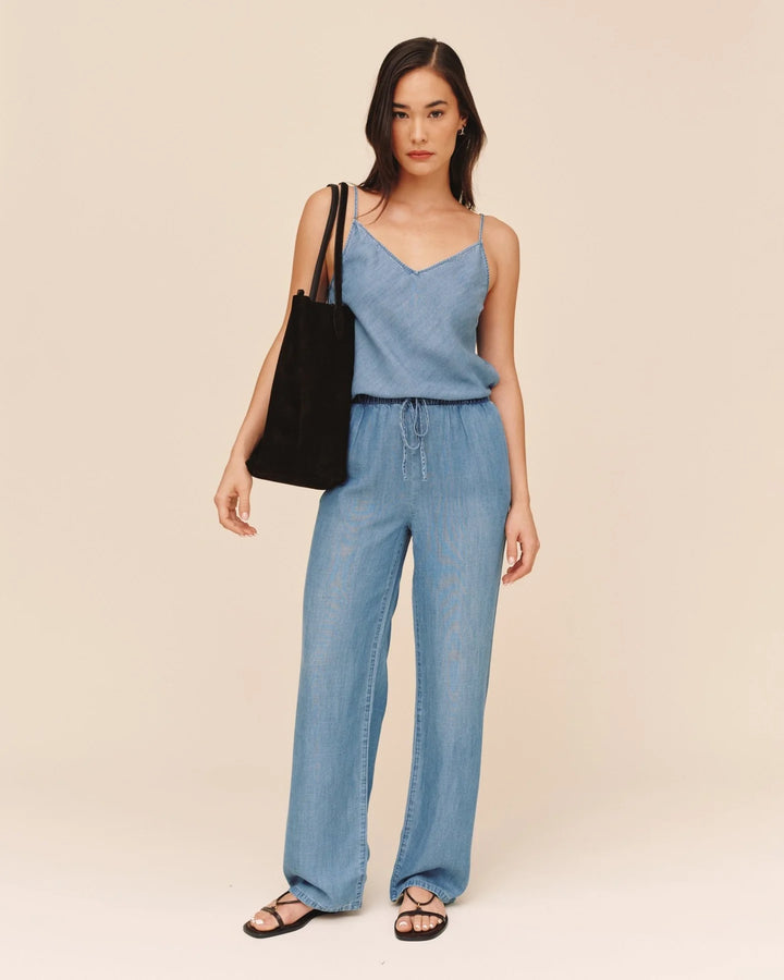 WIDE LEG DRAWSTRING PANT (INDIGO HARBOR WASH) - BELLA DAHL