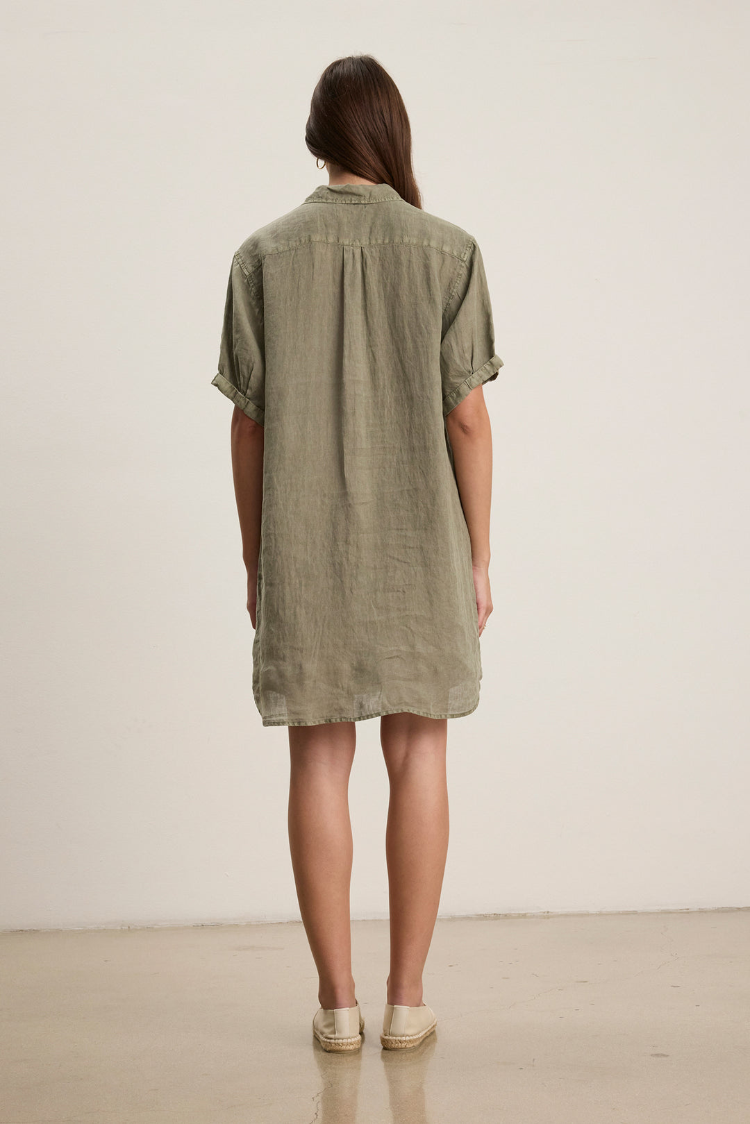 WOVEN LINEN DRESS (ELM) - VELVET