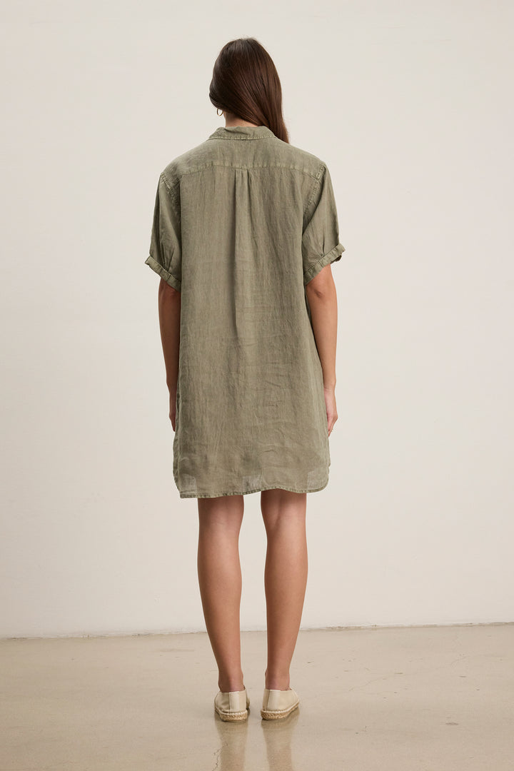 WOVEN LINEN DRESS (ELM) - VELVET