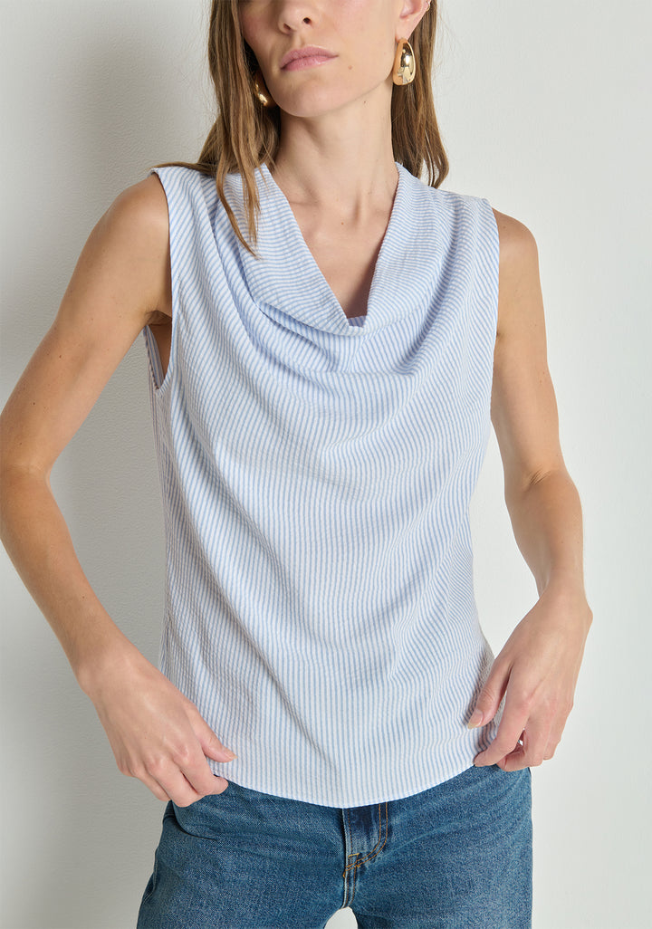 CILLE COWL NECK TANK (MINI STRIPE) - NATION