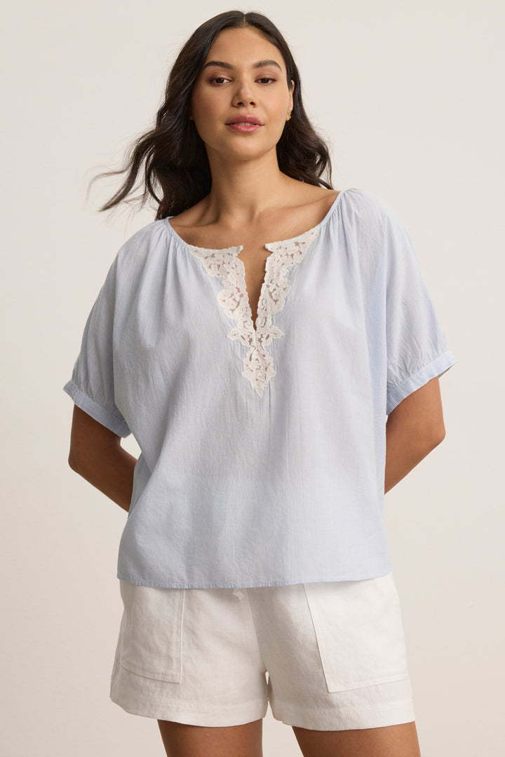 PENELOPE YARN DYE SHIRTING TOP - VELVET