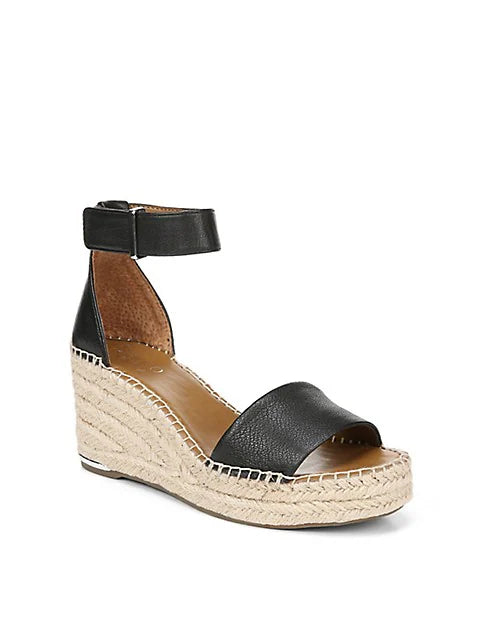 CLEMENS WEDGE ESPADRILLE BLACK FRANCO SARTO Joelle s