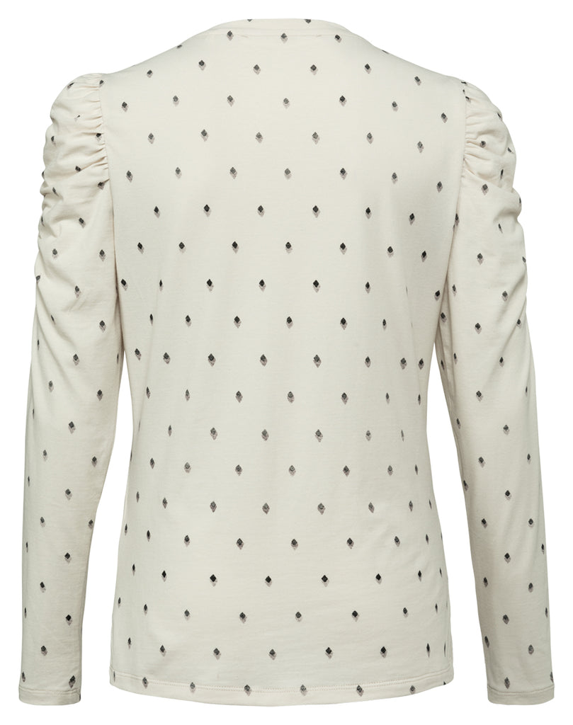 PRINTED TOP WITH PUFF SLEEVE - YAYA