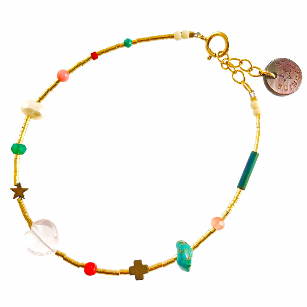 MINI MIX GOLD FILLED TUBES WITH STONES - BLINCKSTAR
