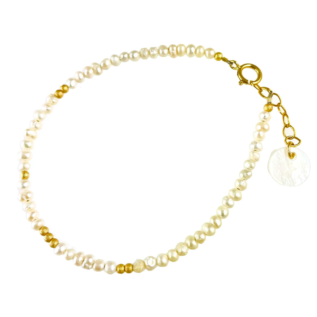 FRESHWATER PEARLS WITH GOLD FILLED BEADS BRACELET - BLINCKSTAR
