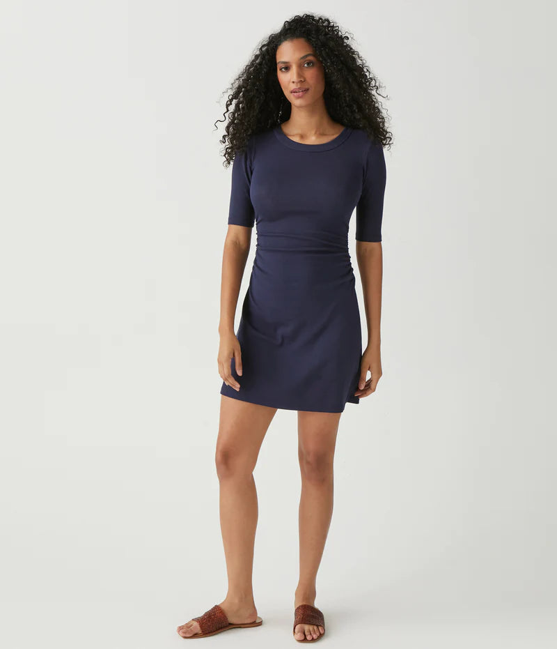 MONA RIBBED MINI DRESS (ADMIRAL) - MICHAEL STARS