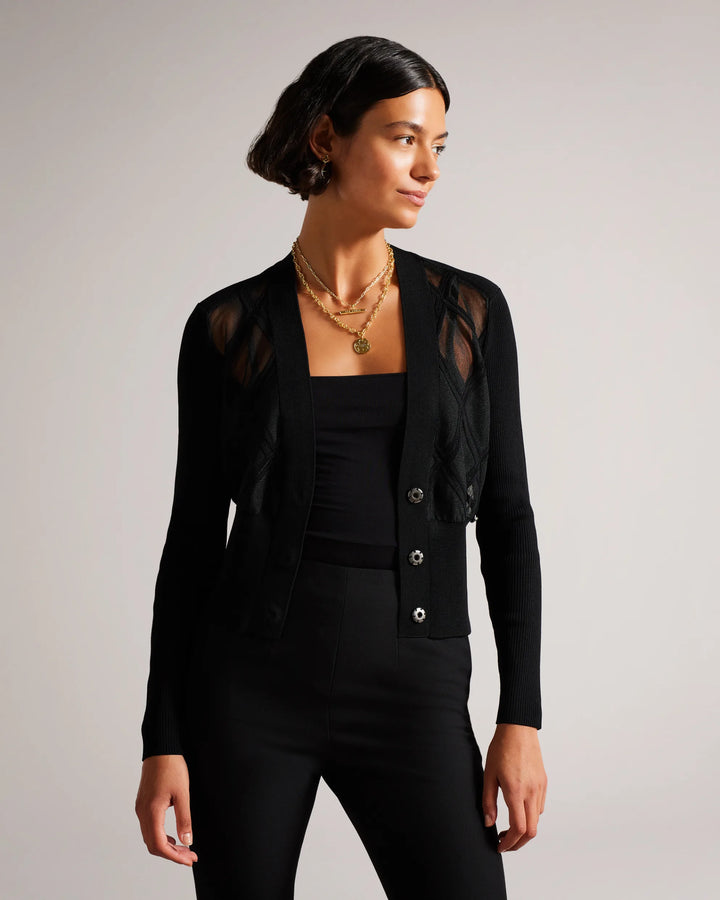 JOANNEI SHEER DETAIL CARDIGAN - TED BAKER