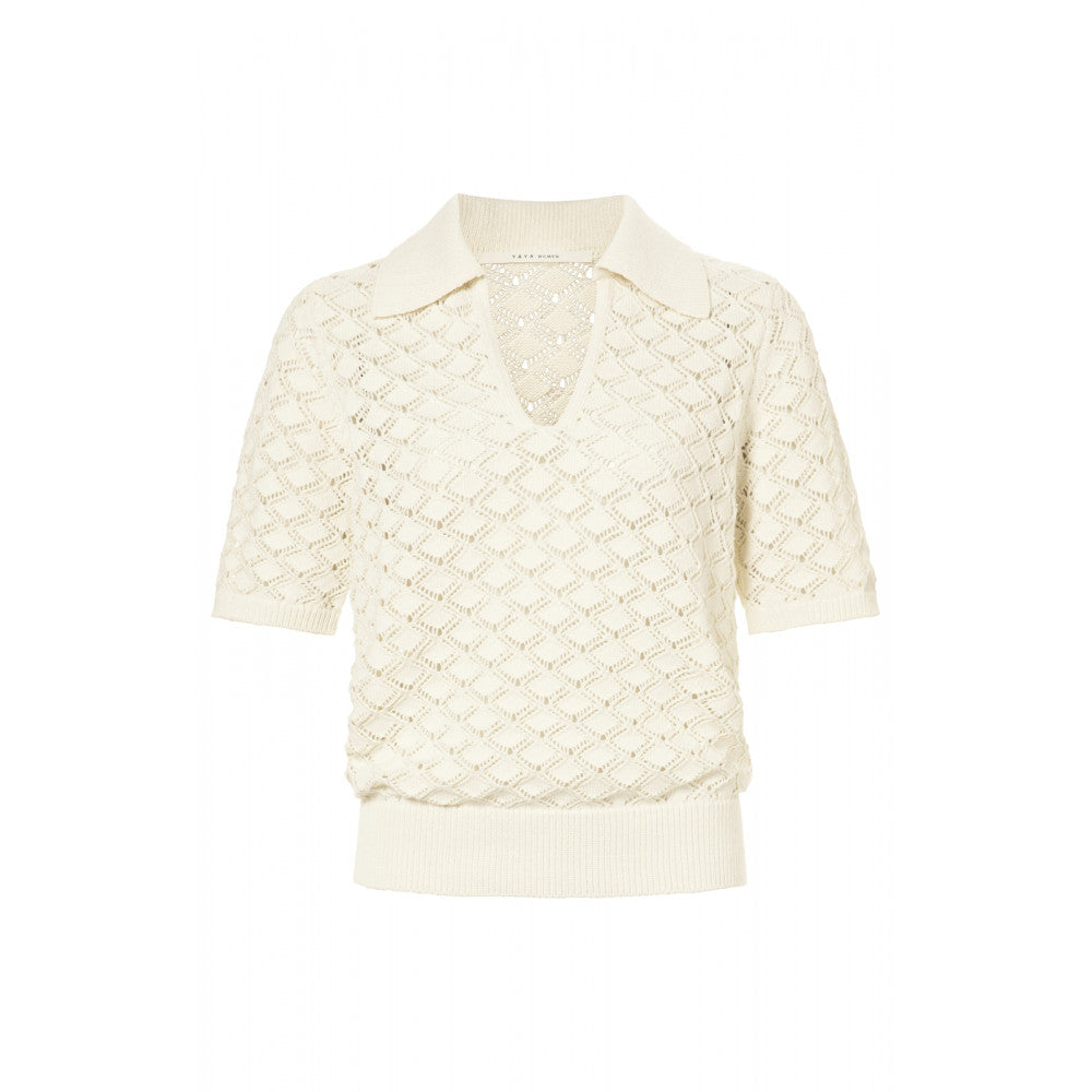 POINTELLE TEXTURED POLO - YAYA