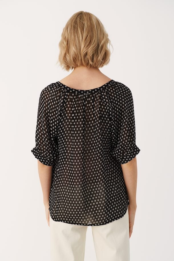 POPSY BLOUSE (BLACK PRINT) - PART TWO