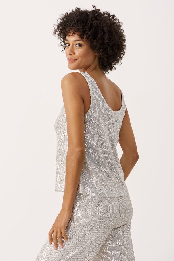 TAMANA SEQUIN TANK (SILVER) - PART TWO