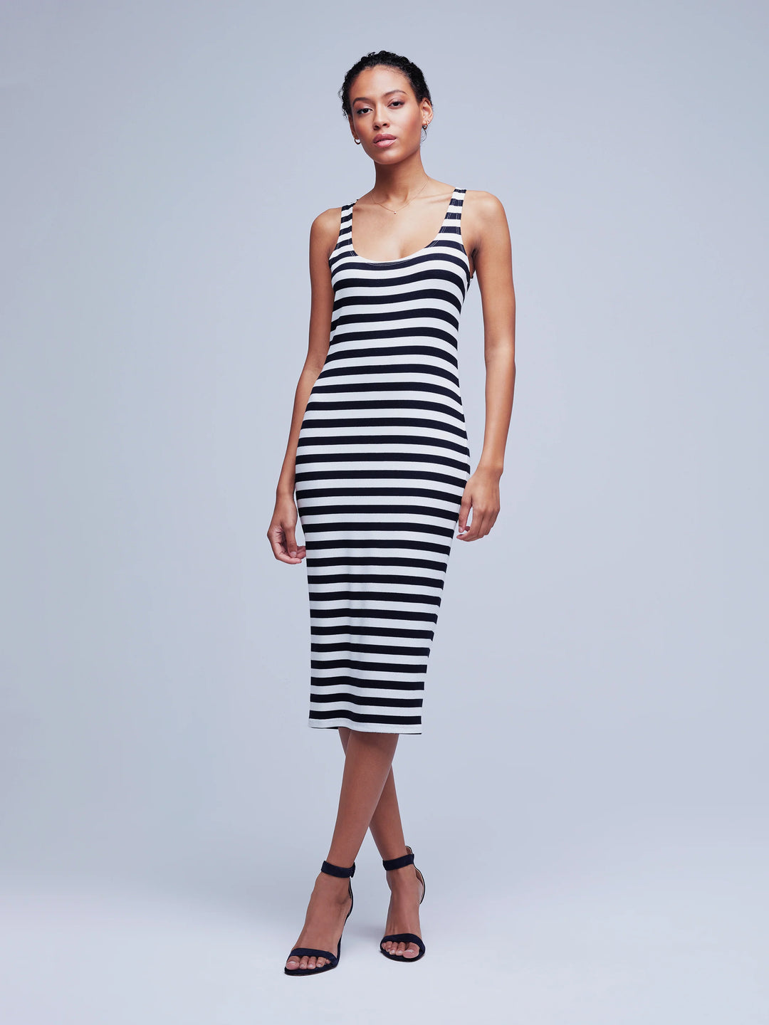 Striped midi tank sales dress