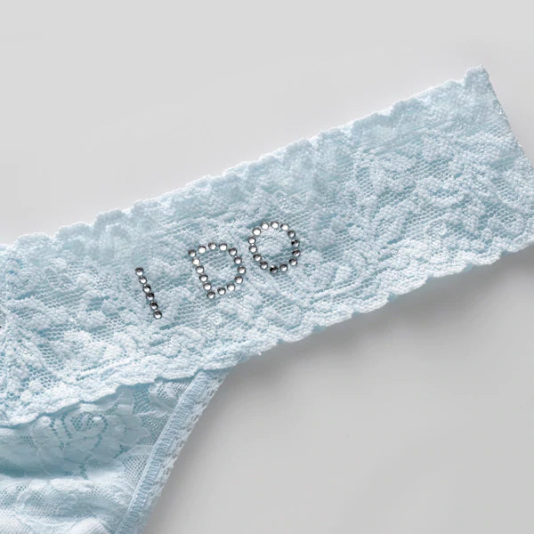"I DO" ORIGINAL RISE THONG (POWDER BLUE) - HANKY PANKY