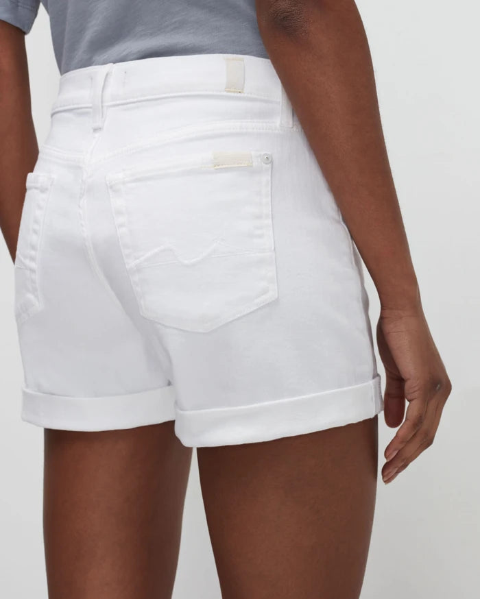 RELAXED MID ROLL SHORT (BROKEN TWILL WHITE) - 7 FOR ALL MANKIND