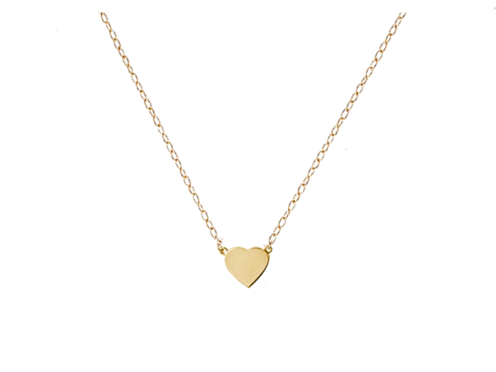 SOLID YELLOW GOLD BABY HEART NECKLACE - RIGHT HAND GAL