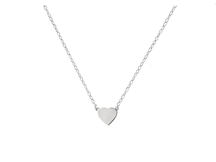 SOLID WHITE GOLD BABY HEART NECKLACE - RIGHT HAND GAL