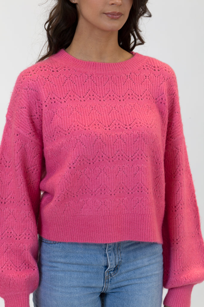 ARCHER CROCHET DETAIL SWEATER - LYLA + LUXE