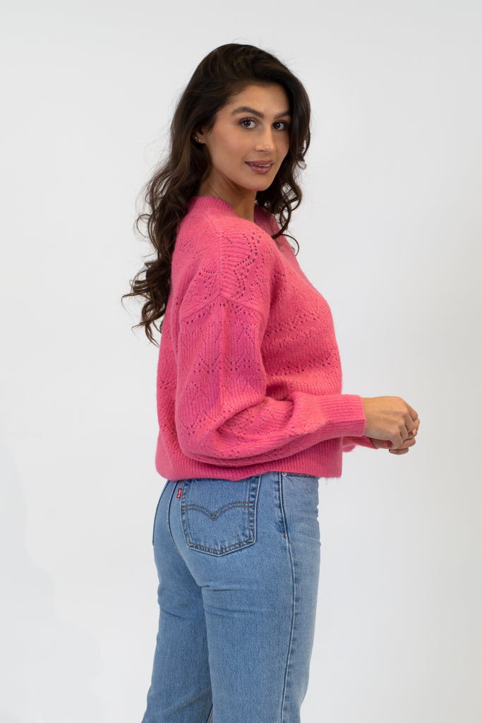 ARCHER CROCHET DETAIL SWEATER - LYLA + LUXE