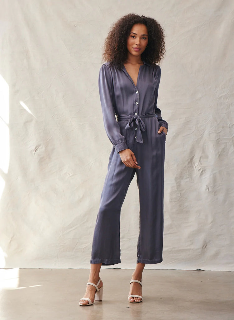 GATHERED BUTTON FRONT JUMPSUIT - BELLA DAHL