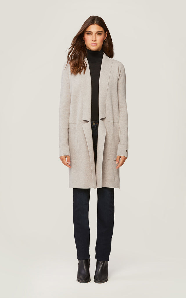 BENELA MID LENGTH COATIGAN WITH POCKETS (FAWN) - SOIA & KYO