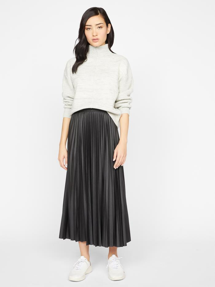 TOP SECRET PLEATED VEGAN LEATHER MIDI SKIRT - SANCTUARY
