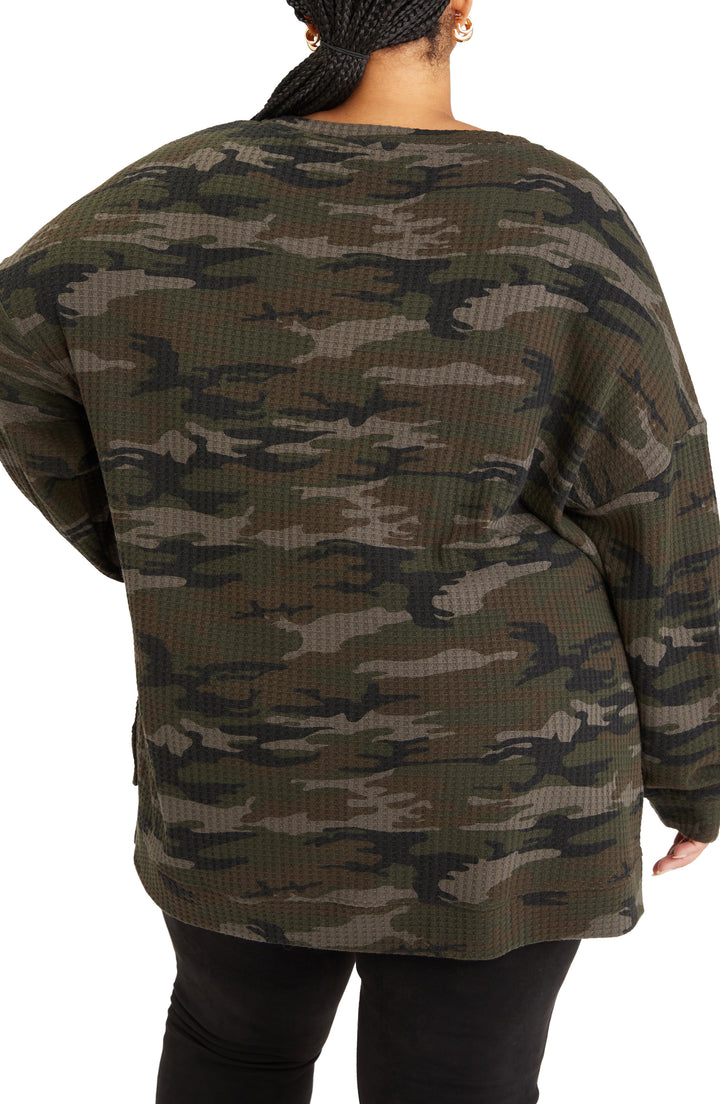 SLOW TIME WAFFLE TUNIC (FOREST CAMO) - SANCTUARY