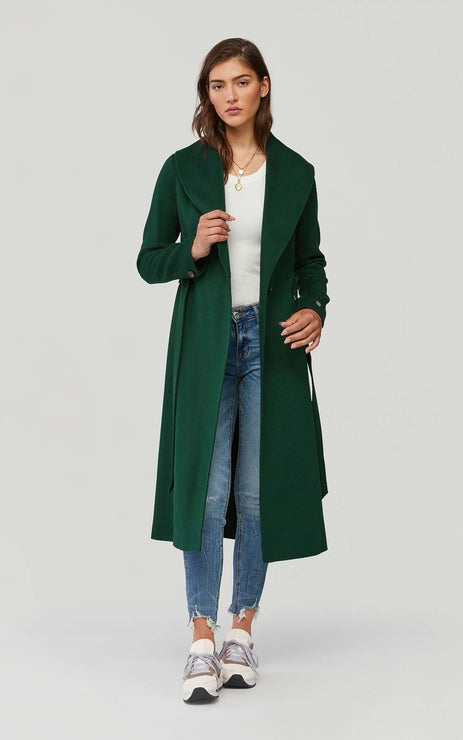 ELEONORE BELTED WOOL COAT (JUNIPER) - SOIA & KYO