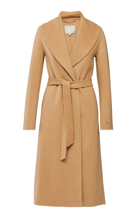 ELEONORE BELTED WOOL COAT (TOFFEE) - SOIA & KYO