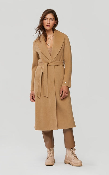 ELEONORE BELTED WOOL COAT (TOFFEE) - SOIA & KYO