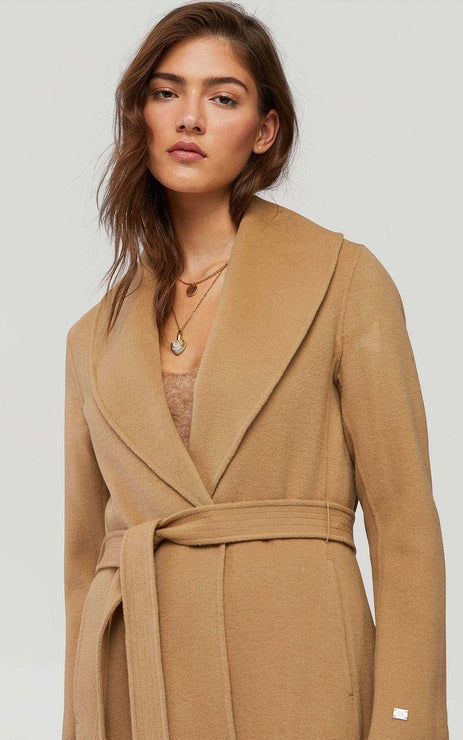 ELEONORE BELTED WOOL COAT (TOFFEE) - SOIA & KYO