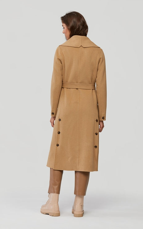 ELEONORE BELTED WOOL COAT (TOFFEE) - SOIA & KYO