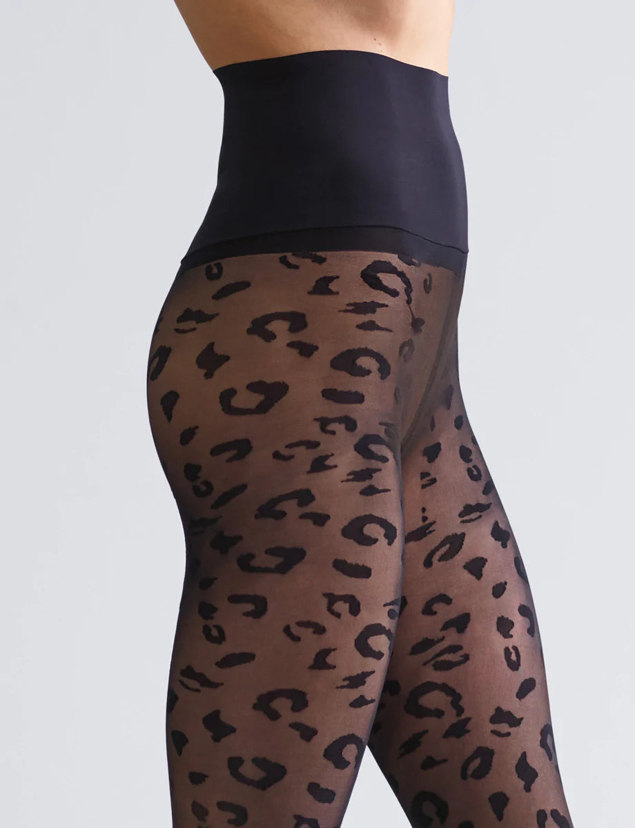 LEOPARD SHEER TIGHTS - COMMANDO