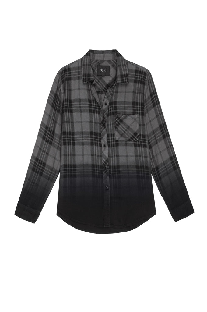 HUNTER PLAID SHIRT (CHARCOAL DIP DYE) - RAILS