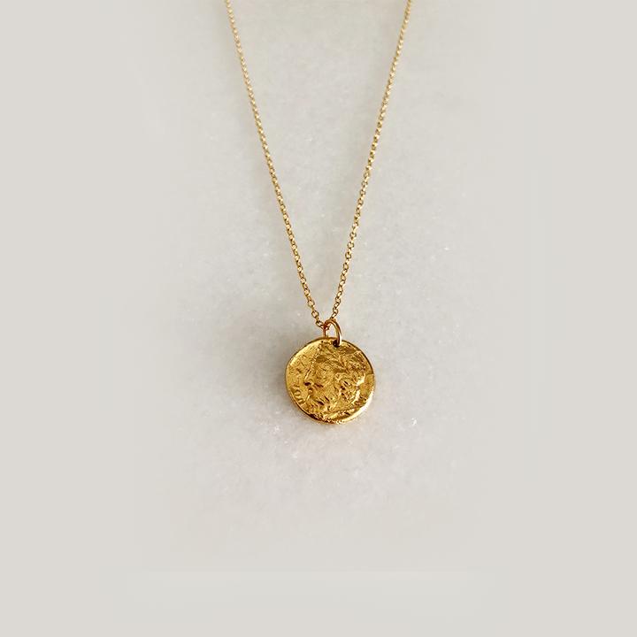 SMALL VINTAGE COIN NECKLACE - RIGHT HAND GAL