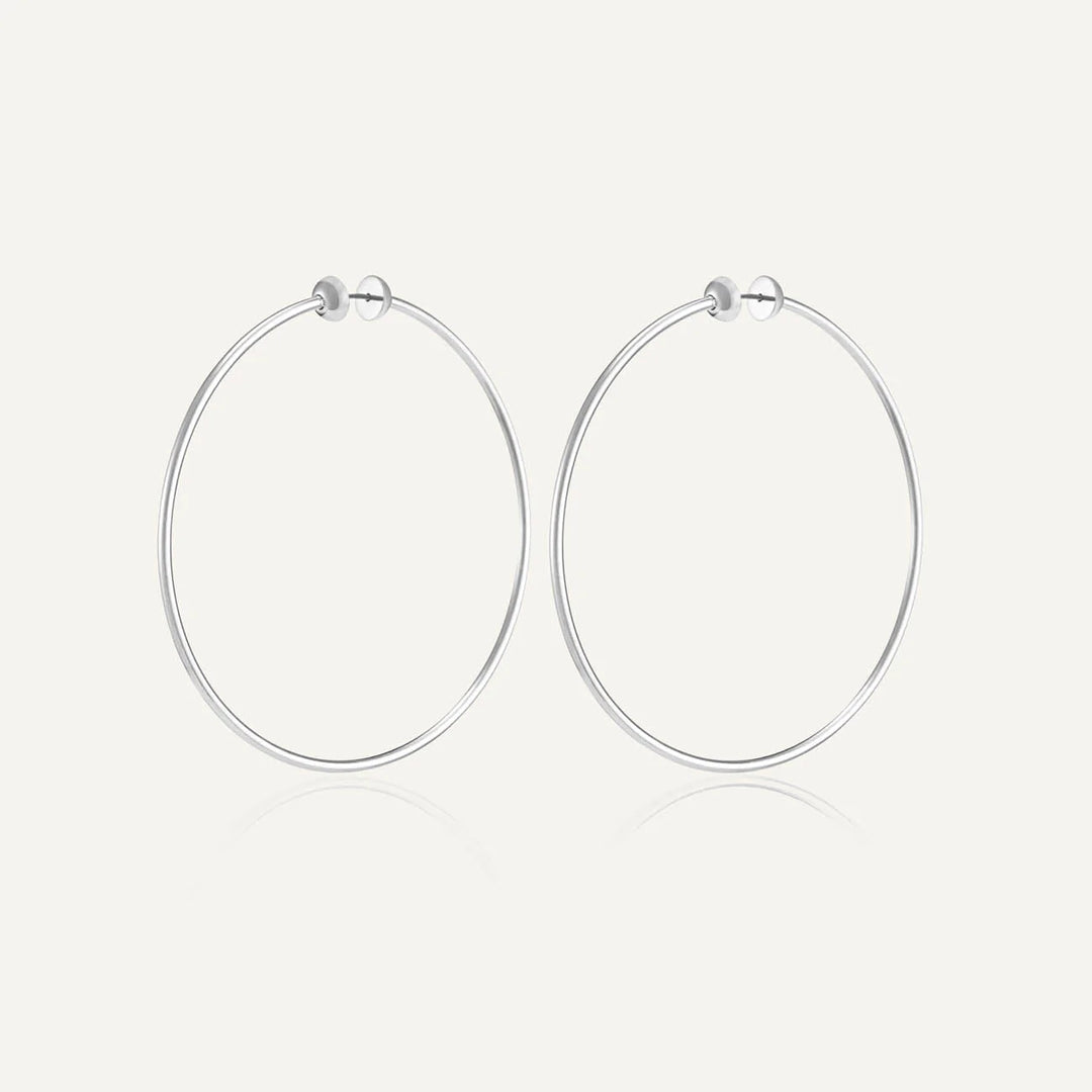 LARGE ICON HOOPS (RHODIUM) - JENNY BIRD