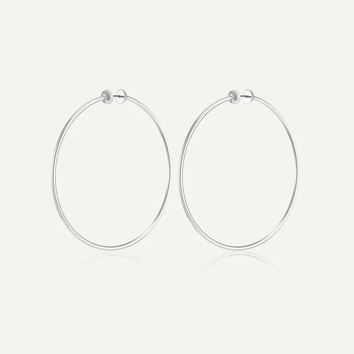 LARGE ICON HOOPS (RHODIUM) - JENNY BIRD