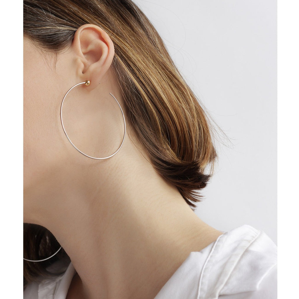 SMALL ICON HOOPS (RHODIUM) - JENNY BIRD