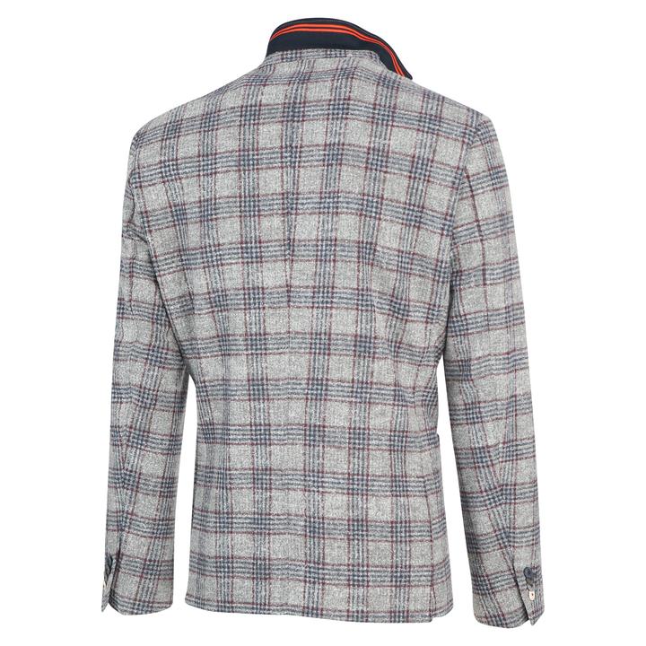 LINED CHECK BLAZER - BLUE INDUSTRY